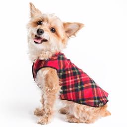 GoldPaw Hunde Fleece Stretch Pullover Red Plaid Tartan